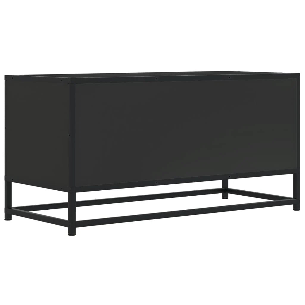 Mobile TV multimediale scaffale TV credenza mobile TV sala da pranzo soggiorno camera da letto 80 x 34,5 x 40 cm legno ingegnerizzato e metallo nero 02_0026265