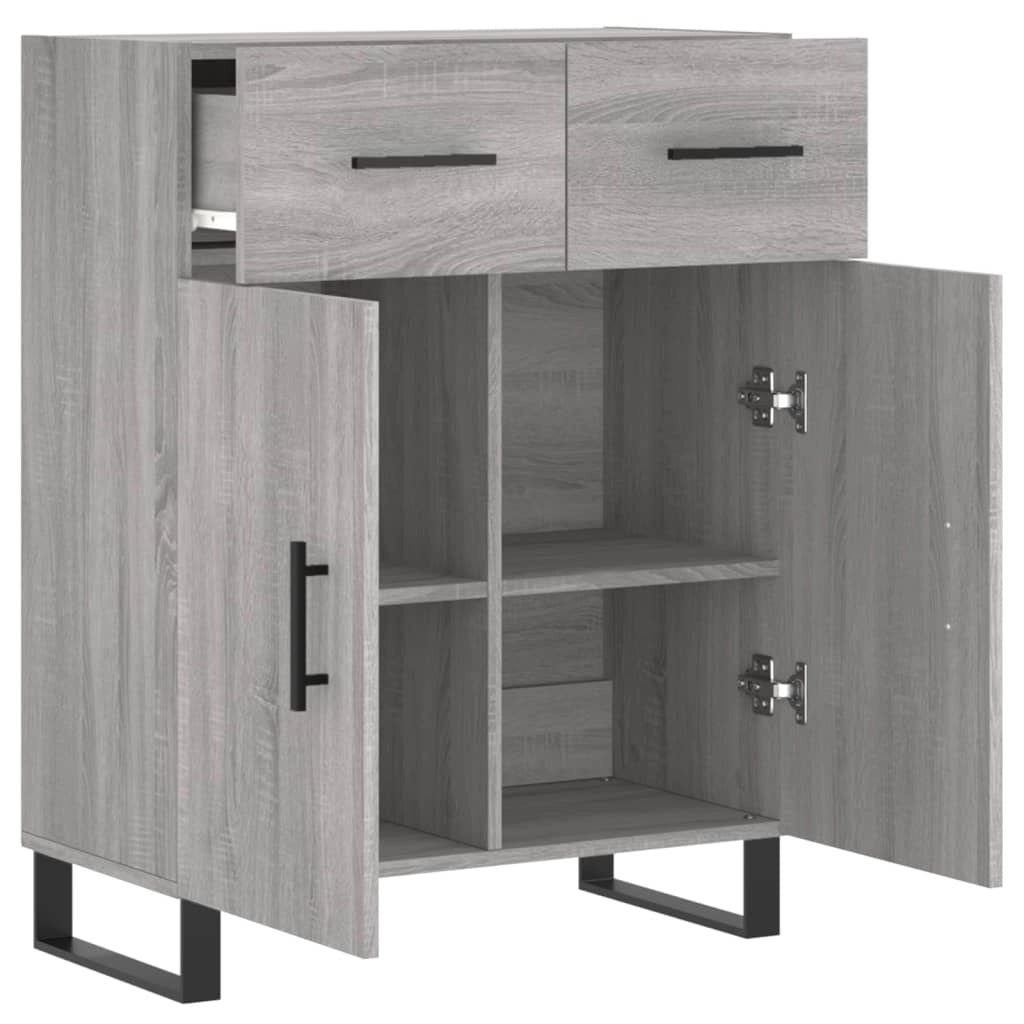 Buffet credenza cassettiera armadio mobile contenitore organizer per cucina soggiorno salotto Sonoma 69,5 x 34 x 90 cm legno ingegnerizzato grigio 02_0036435