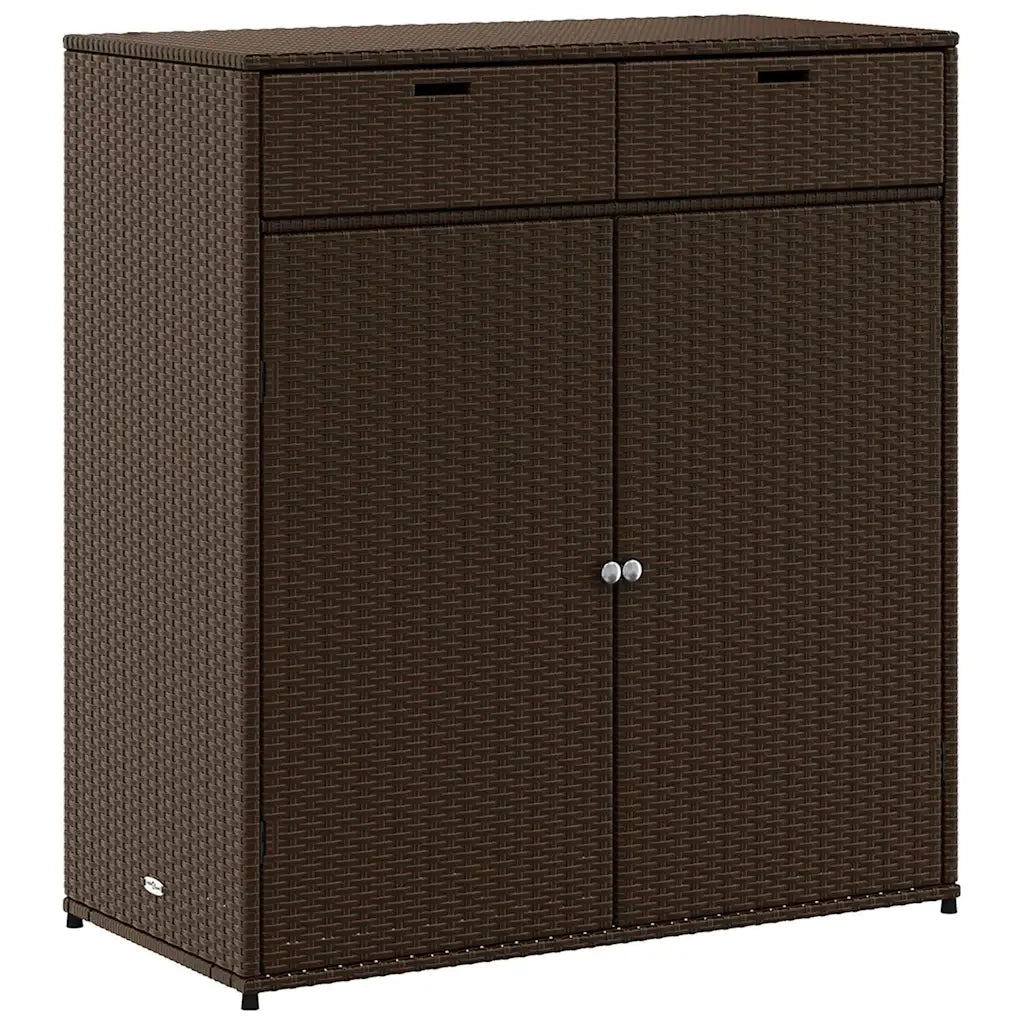Armadietto Portaoggetti Giardino Marrone 105x55x113 Polyrattancod mxl 110517