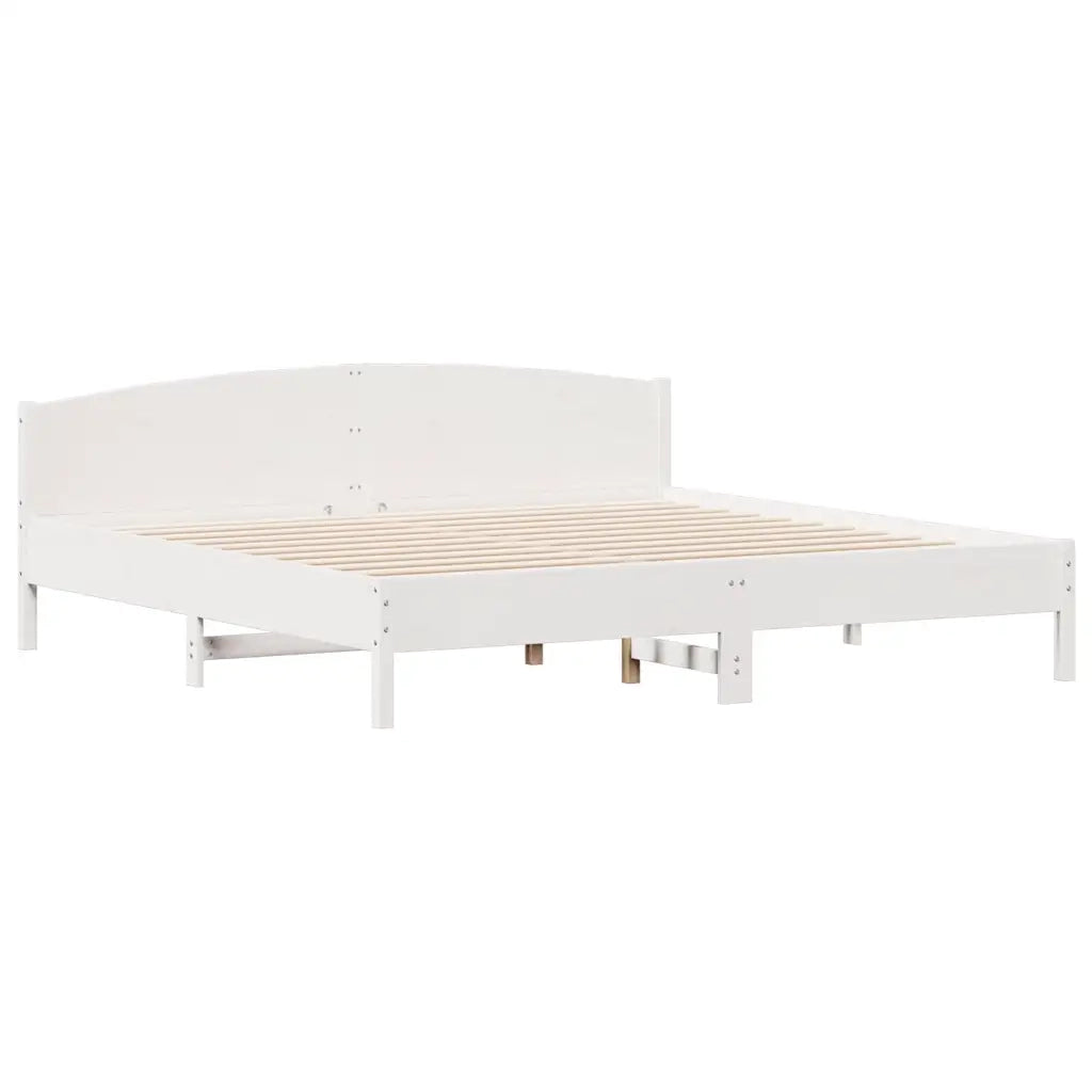 Letto senza Materasso Bianco 180x200 cm Legno Massello di Pino