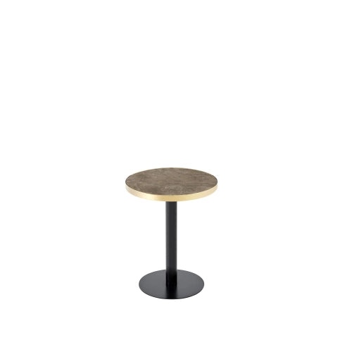 Tavolo rotondo 60x73;7 cm grigio MDF e metallo con base stabile