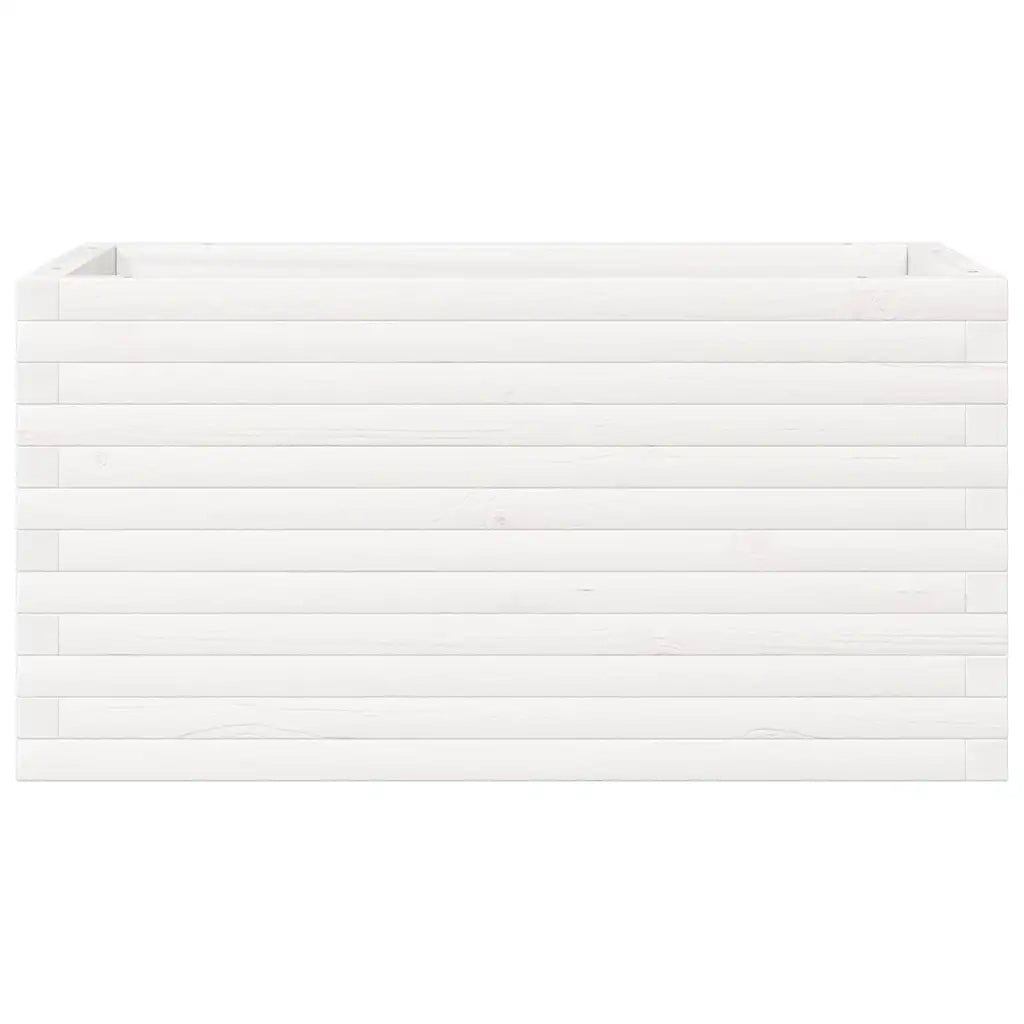 Fioriera da Giardino Bianca 90x40x45,5cm Legno Massello di Pino