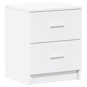 Comodino | Armadio da Notte | Mobiletto da notte con 2 Cassetti Bianco 40x36x50 cm