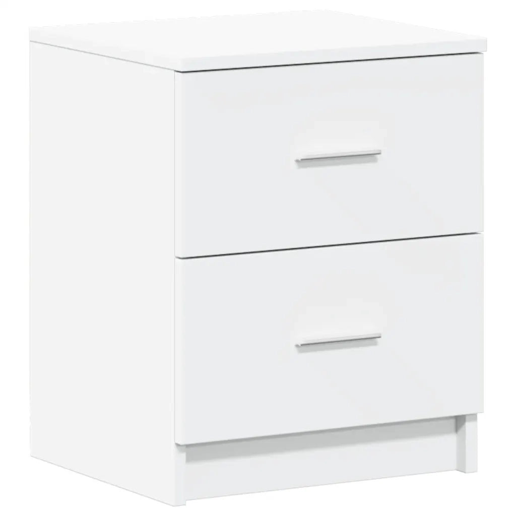 Comodino | Armadio da Notte | Mobiletto da notte con 2 Cassetti Bianco 40x36x50 cm
