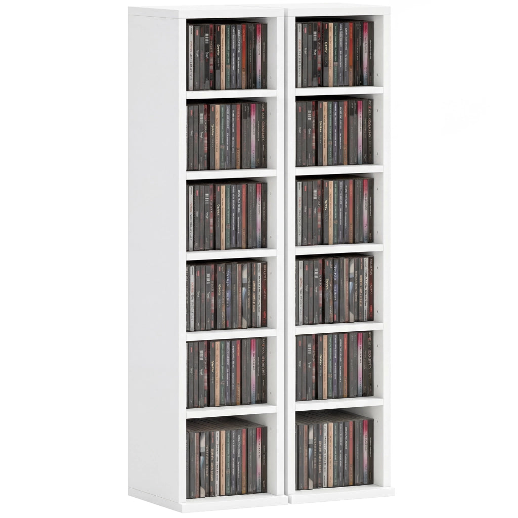 Scaffale per CD e DVD regolabile ¨C Minimal ¨C Bianco 80x24x20