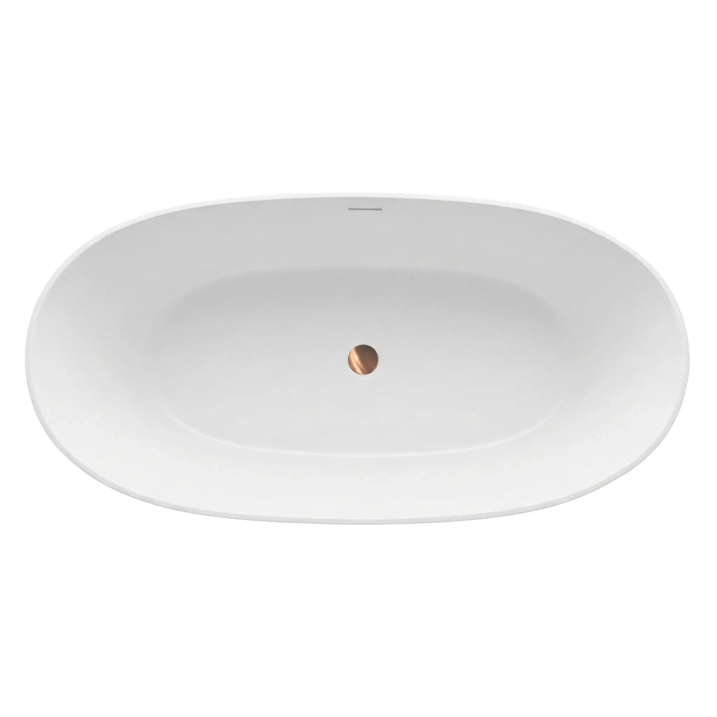 Vasca Da Bagno Freestanding In Acrilico Roma 170 Copritappo rame spazzolato