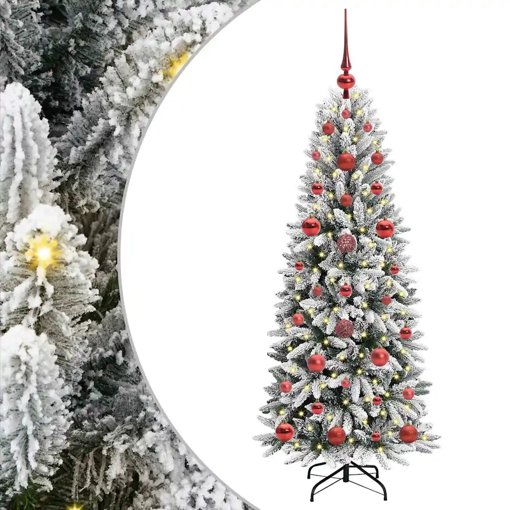 Albero di Natale | Decorazioni natalizie artificiale con 150 LED Bianco 120 cm