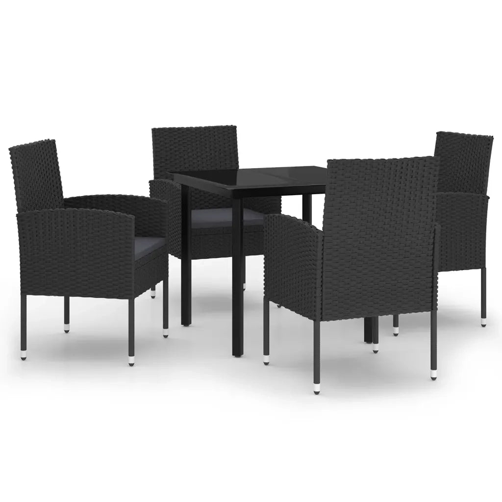 Set da Pranzo da Giardino 5 pz | Set Salotto da Giardino Nero