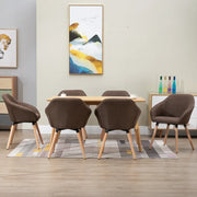 Sedie da Pranzo 6 pz Marroni in Tessuto 278420