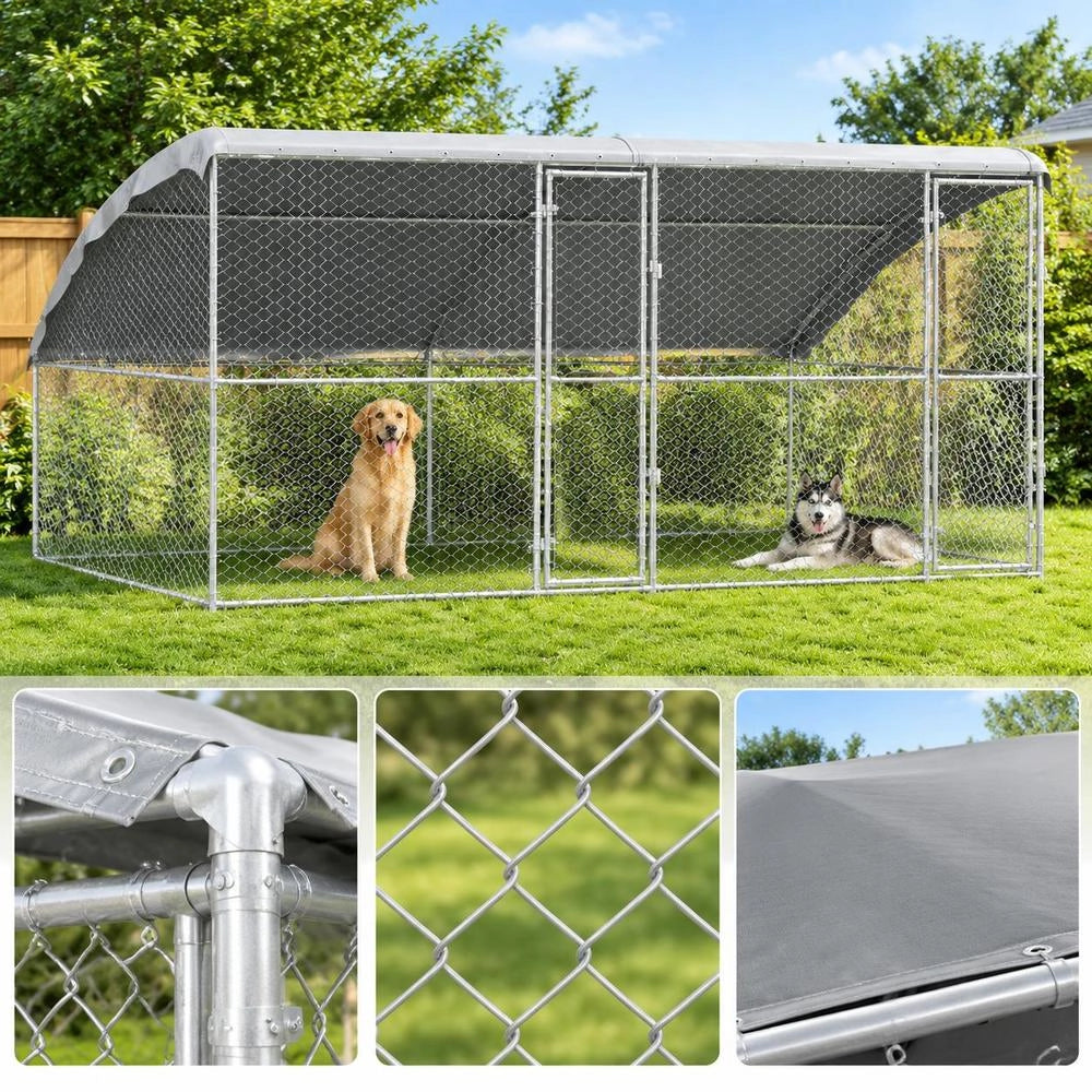 Cuccia Per Cani 2 Pz Argento 4 X 2 X 2 M Acciaio Zincato