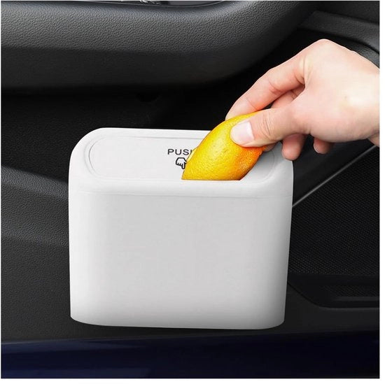 Contenitore per Rifiuti 15,5 * 6,5 * 14 cm - Contenitore per Rifiuti Auto - Contenitore per Rifiuti Idrorepellente - Coperchio con Azionamento a Bilanciere - Pratico e Stiloso - Facile da Montare - Contenitore per Rifiuti