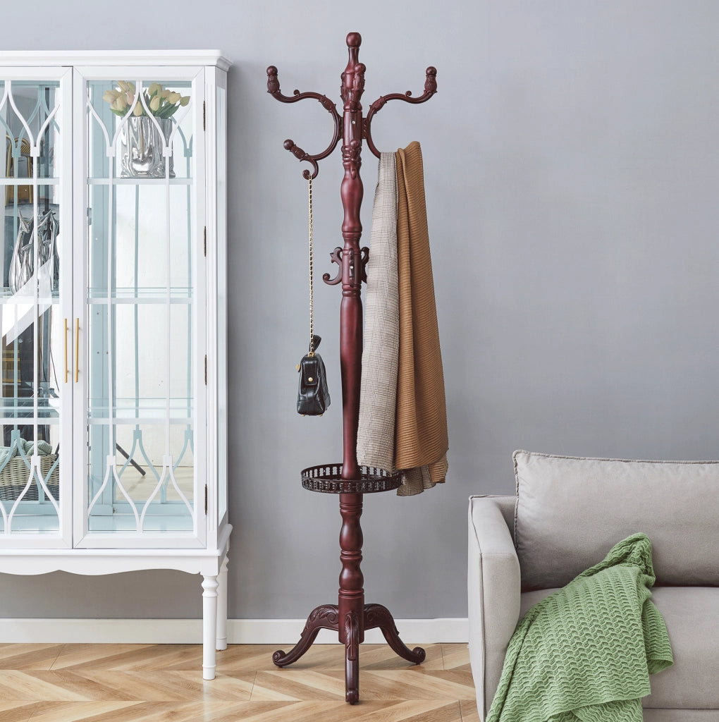 APPENDIABITI da terra classico 195x31x48 cm noce in legno massello e metallo