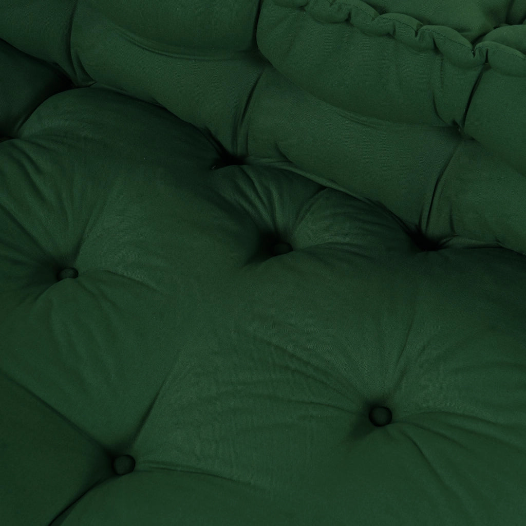 Cuscino per divano pallet con schienale in tessuto verde