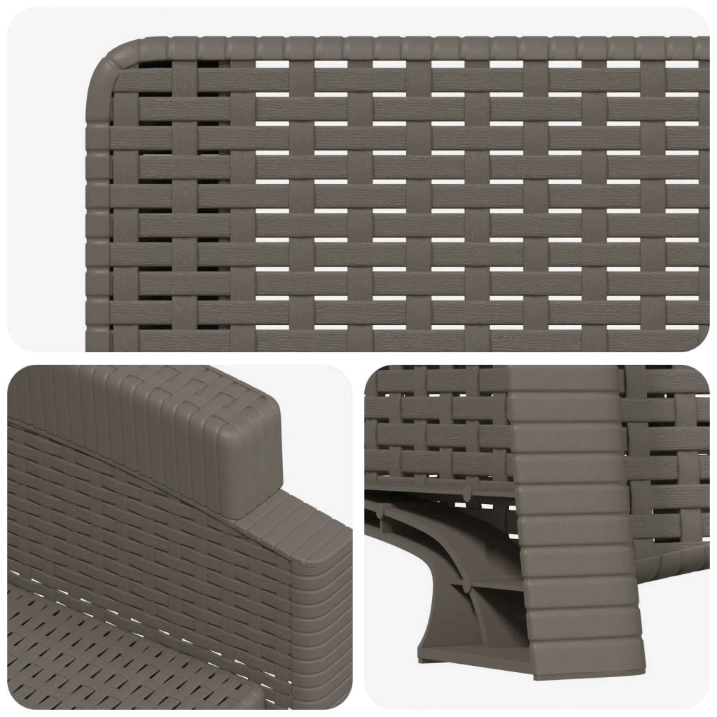 Sedia da giardino reclinabile effetto rattan Grigio Chiaro PP 8011995