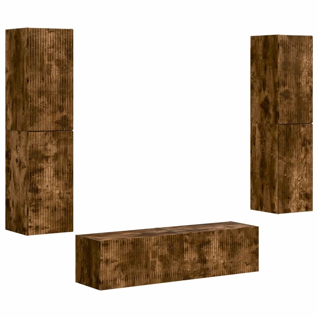 Set mobile TV 6 pcs Rovere fumé Legno multistrato