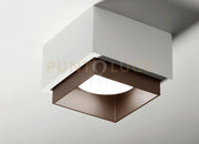 SYME lampada da Soffitto 1 Luce attacco GX53 Quadrata Bronzo in gesso e alluminiol.110mm