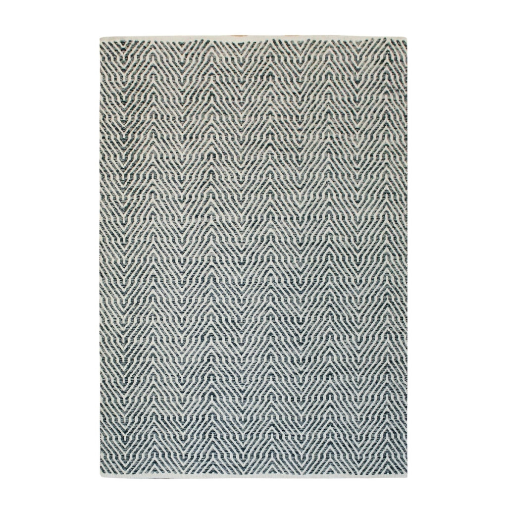 Tappeto Cocktail 400 in cotone blu a trama chevron