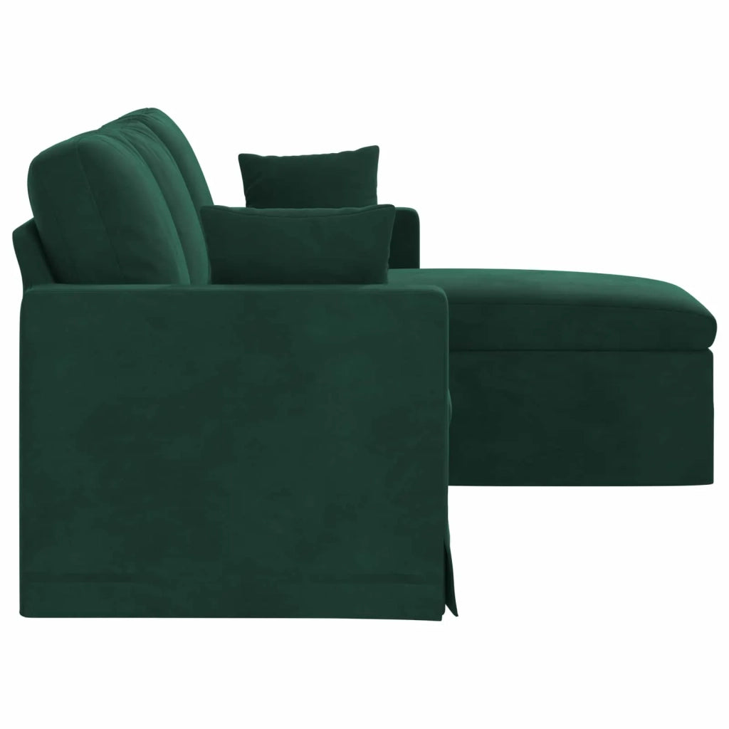 Divano Verde Scuro 198 x 134 x 80 cm Velluto