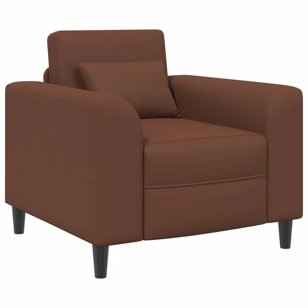 Poltrona-Divano Sedia-Poltroncina Marrone Similpelle