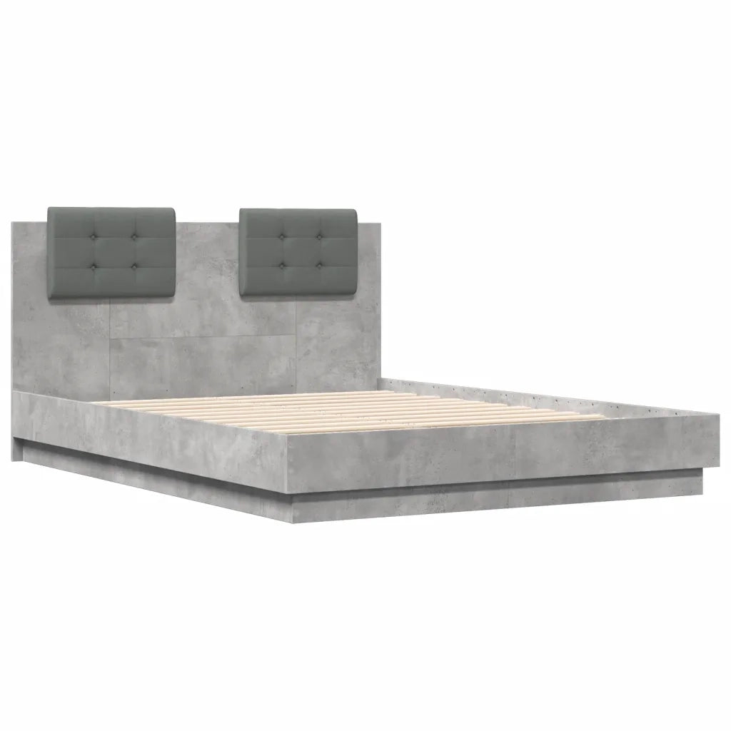 Giroletto Testiera Grigio Cemento 135x190 cm Legno Multistrato 3209957