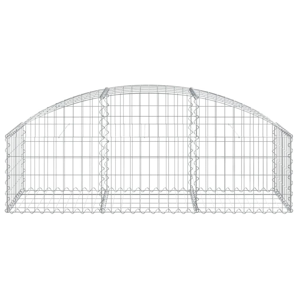 Gabbione recinto a gabbia muro di contenimento ad arco 150 x 50 x 40/60 cm ferro zincato argento 02_0039987