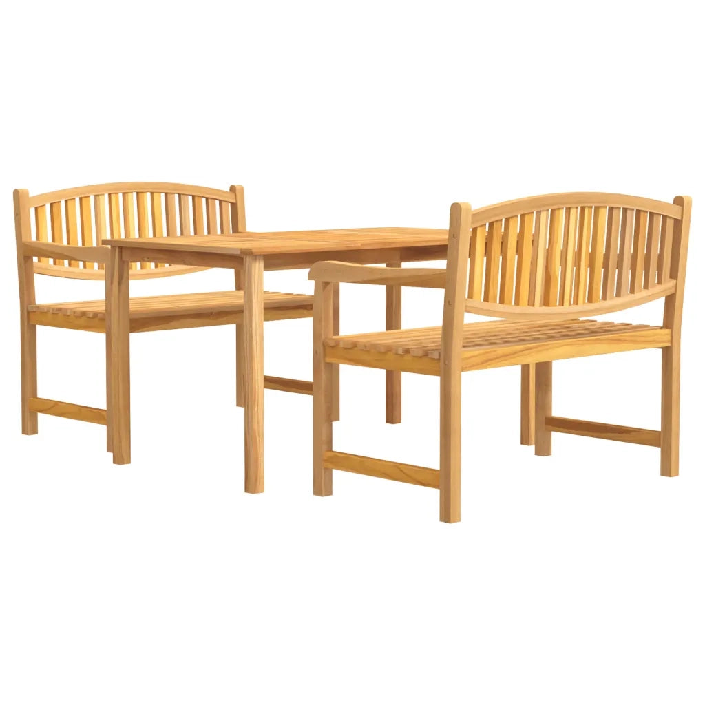 Set da Pranzo per Giardino 3 pz in Legno Massello di Teak 3157937
