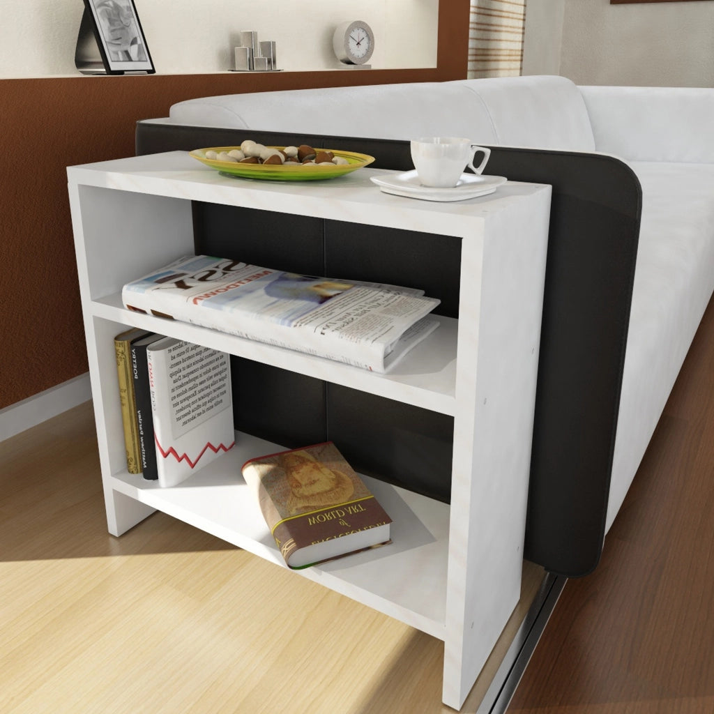Crixia, Tavolino da Salotto 2 Vani, 51x18x49h cm Bianco
