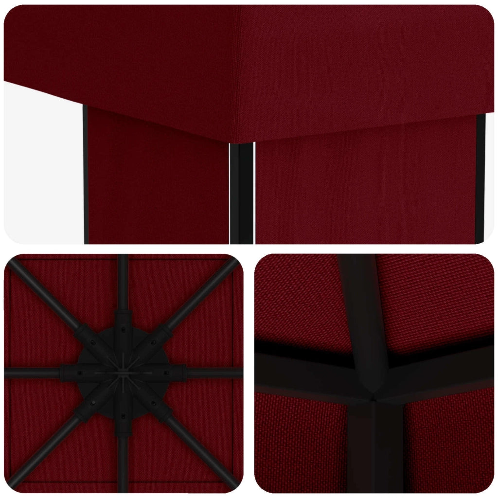 Gazebo 4 × 3 m Borgogna Poliestere e Acciaio 190 900383