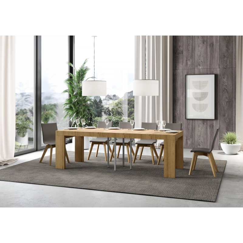 Tavolo allungabile 90x90/246 cm Roxell Premium - Quercia Natura