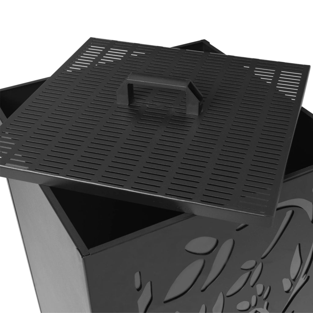 IDMarket - Depósito de pellets 55KG almacenamiento de pellets 35 x 35 x 92 cm - motivo floral