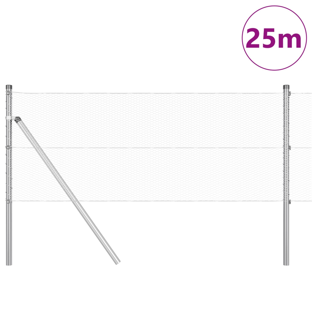 Recinzione Esagonale  0.6x25 m in Acciaio Zincato