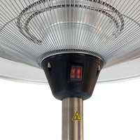 Stufa Elettrica Fungo Riscaldante Infrarossi Saturno Esterno-Interno Regolabile Argento