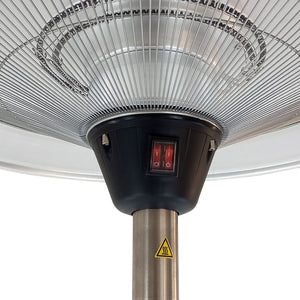 Stufa Elettrica Fungo Riscaldante Infrarossi Saturno Esterno-Interno Regolabile Argento