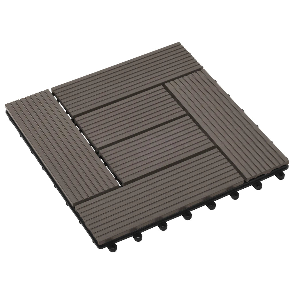 Piastrella per Decking 11 pz Marrone Scuro 30 x 30 cm WPC CFW4296243