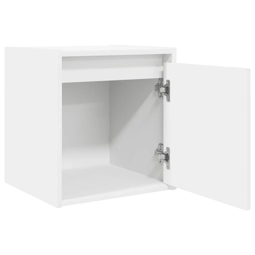 Set di 2 Comodini | Armadio da Notte | Mobiletto da notte a Muro Bianchi 38x34x40 cm