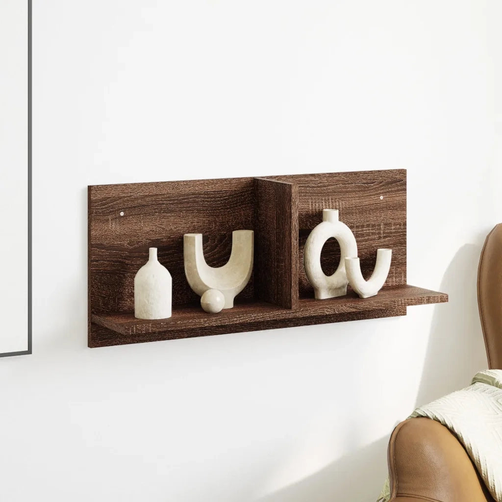 Mobile a Parete 70x16,5x30 cm Rovere Marrone Legno Multistrato 854856