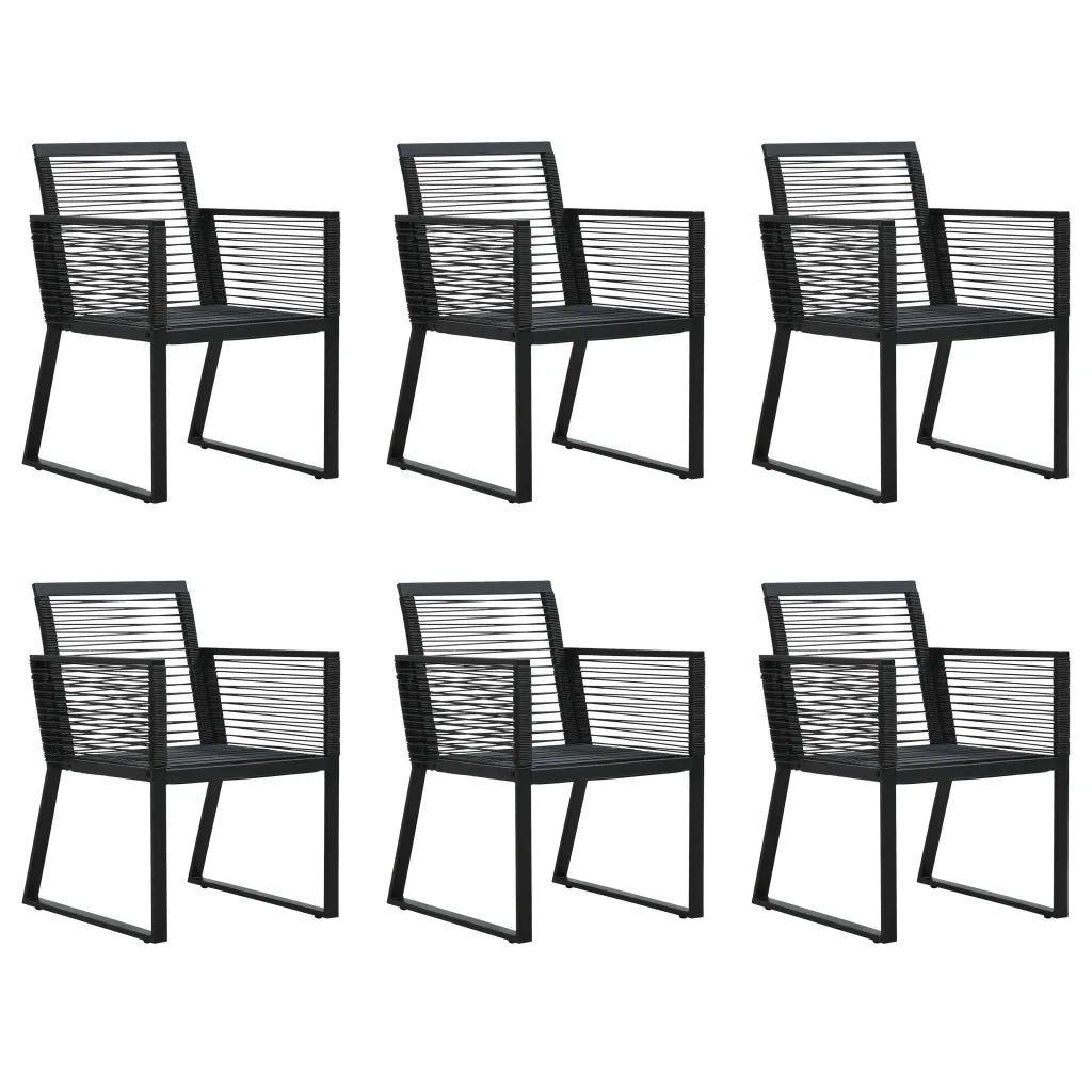 Set da Pranzo da Giardino 7 pz in Rattan PVC Nero cod mxl 41711