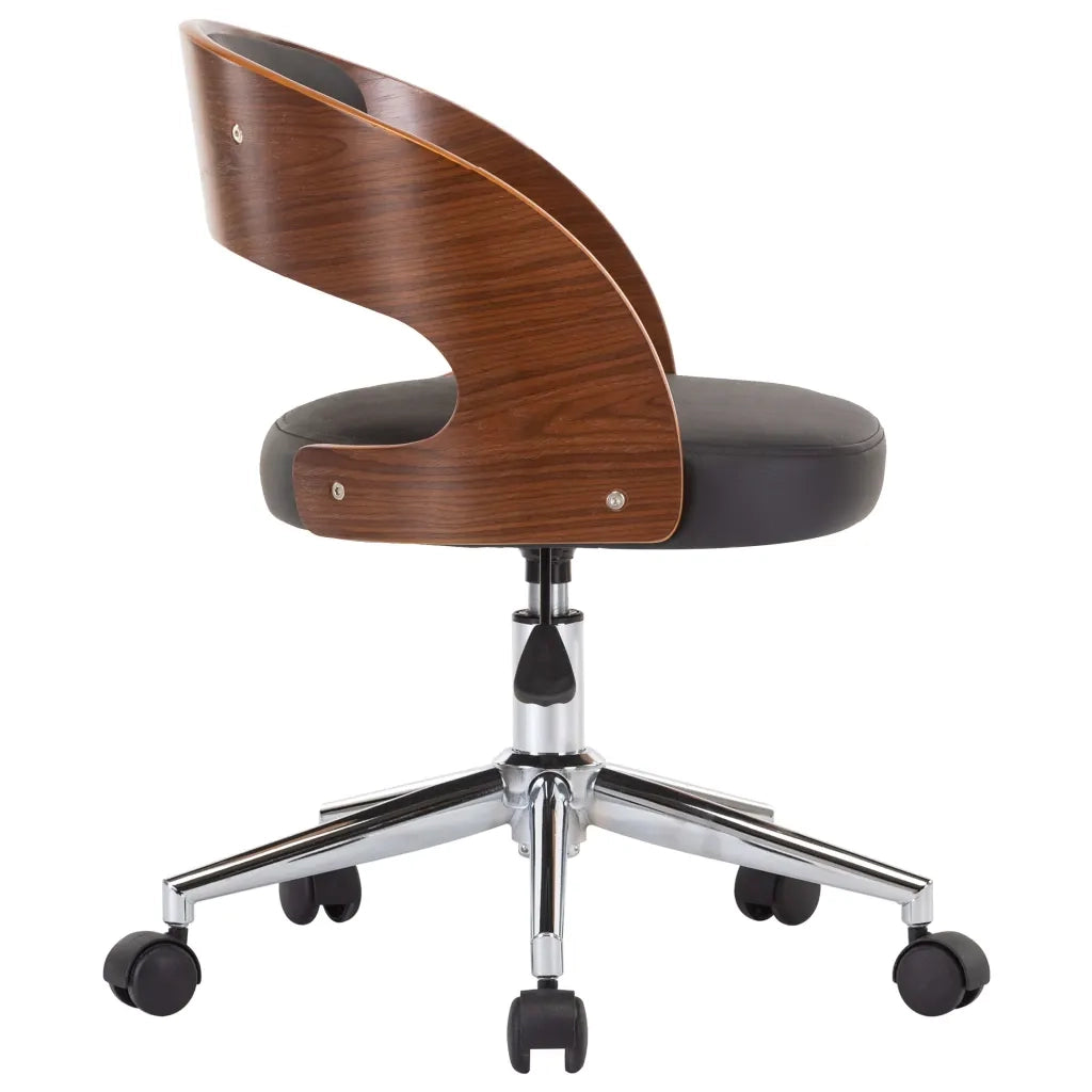 Sedie da Pranzo Girevoli 4 pz Nere in Legno Curvo e Similpelle cod mxl 29386