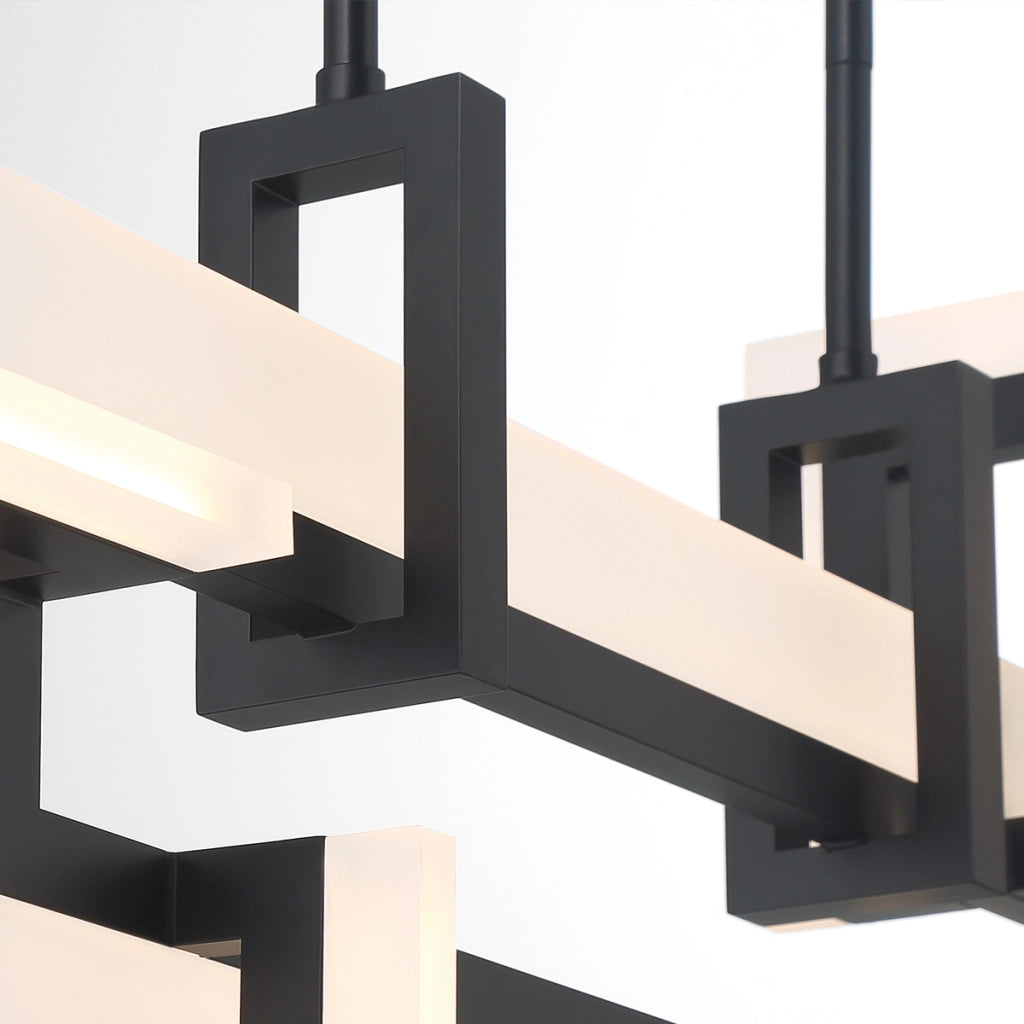 Sospensione geometrica LED Inizio 84cm nera 46W Quintiesse