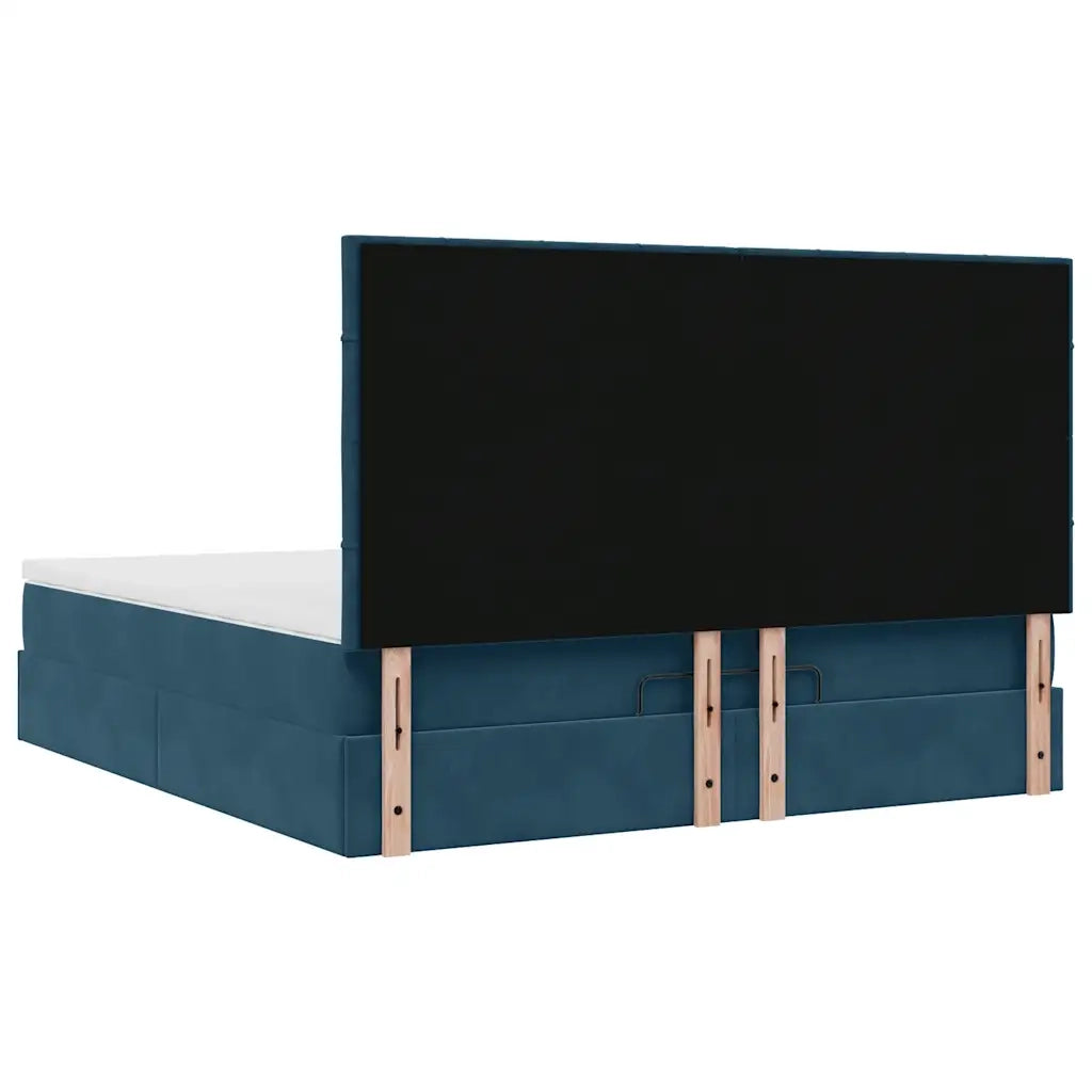 Struttura Letto Pouf con Materassi 160x200 cm Velluto