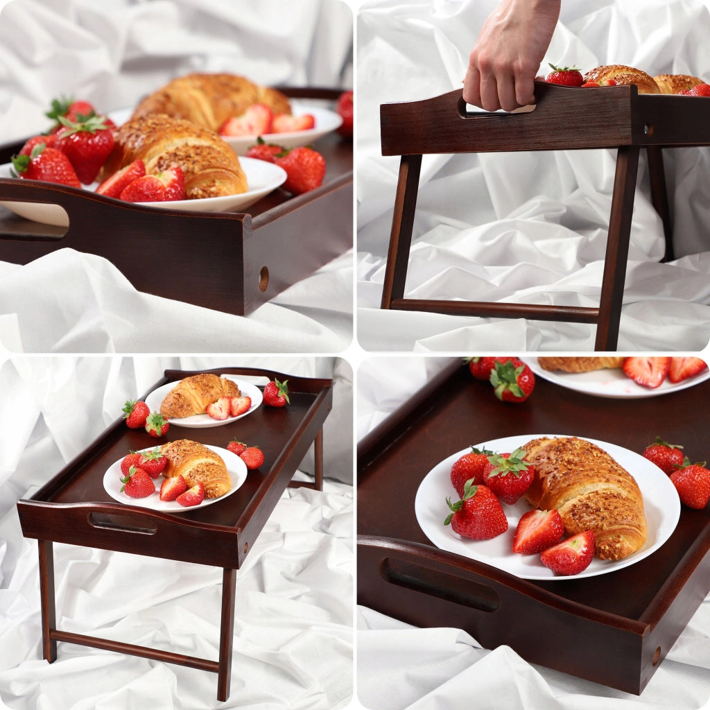 Tavolino da colazione pieghevole in legno KADAX per laptop da letto, vassoio regalo