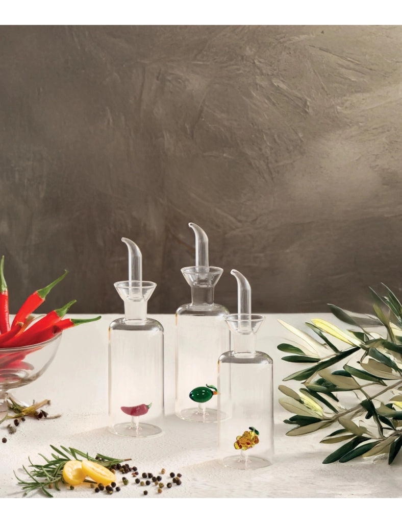 Oliera Brandani in Vetro con Decoro Uva Gialla 25 cl  Lavabile in Lavastoviglie