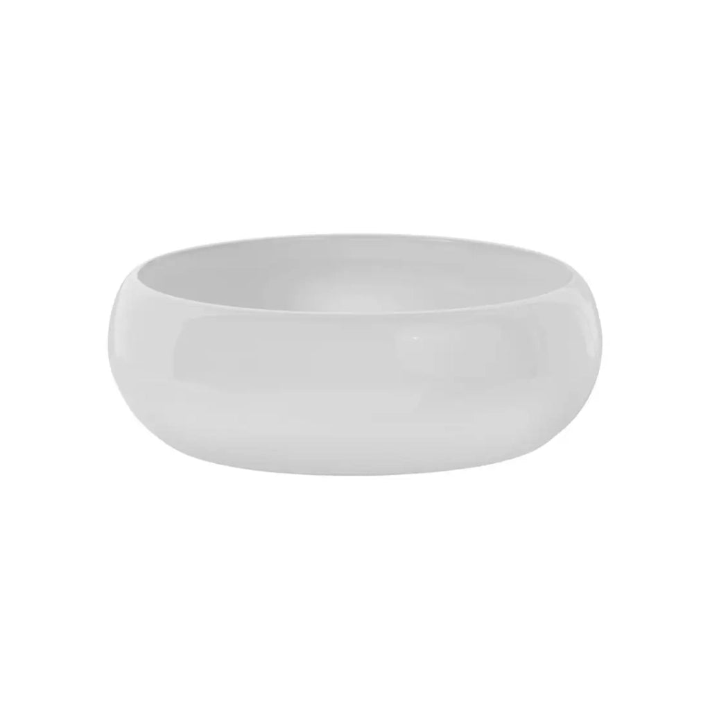 Lavabo da appoggio rotondo 36 cm bianco lucido con piletta clic clac bianca