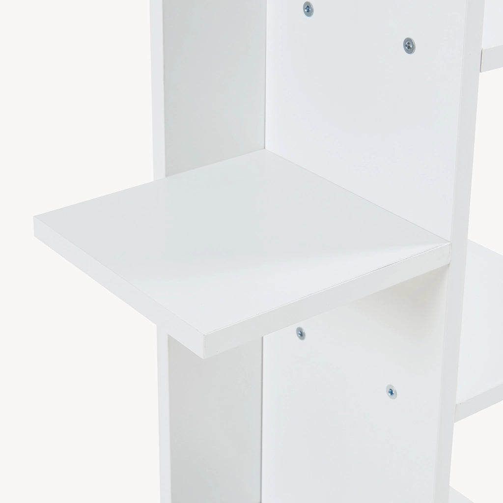 Scaffale da Terra Rødekro Libreria Mobile Espositore a 9 Piani da Appoggio 122x40x20 cm Bianco [en.casa]