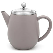 Bredemeijer 111016 Duet Eva Teiera singola 1100 ml Acciaio Inox 304 Doppia Parete con Filtro Beccuccio Antigoccia Maniglia Ergonomica colore Grigio Beton
