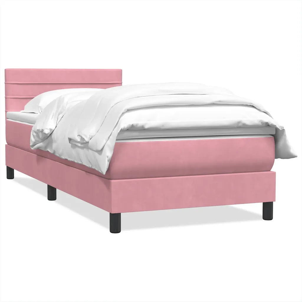 vidaXL Giroletto a Molle con Materasso Rosa 90x220 cm Velluto
