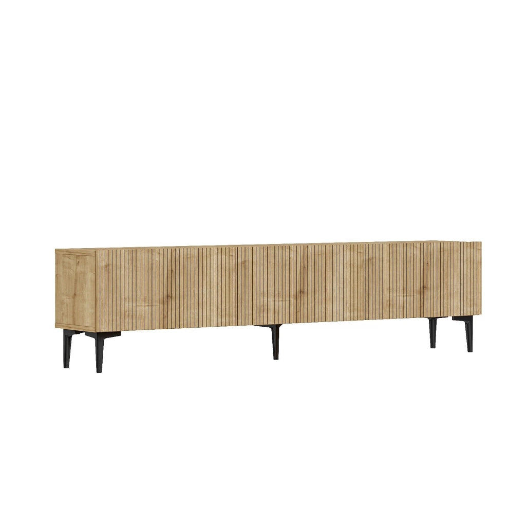Porta TV in legno "Oscar" - 180 x 31 x 45 cm - Marrone chiaro