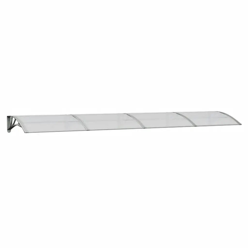 Tettoia per Porta Grigio e Trasparente 350x75 cm Policarbonato CFW8952135