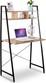 Scrivania con Cassetto per Laptop - Tavolo da Ufficio - Scrivania con Spazio di Rifornimento - Adatta per Lavoro e Gioco - 84x46x140 - Legno / Nero