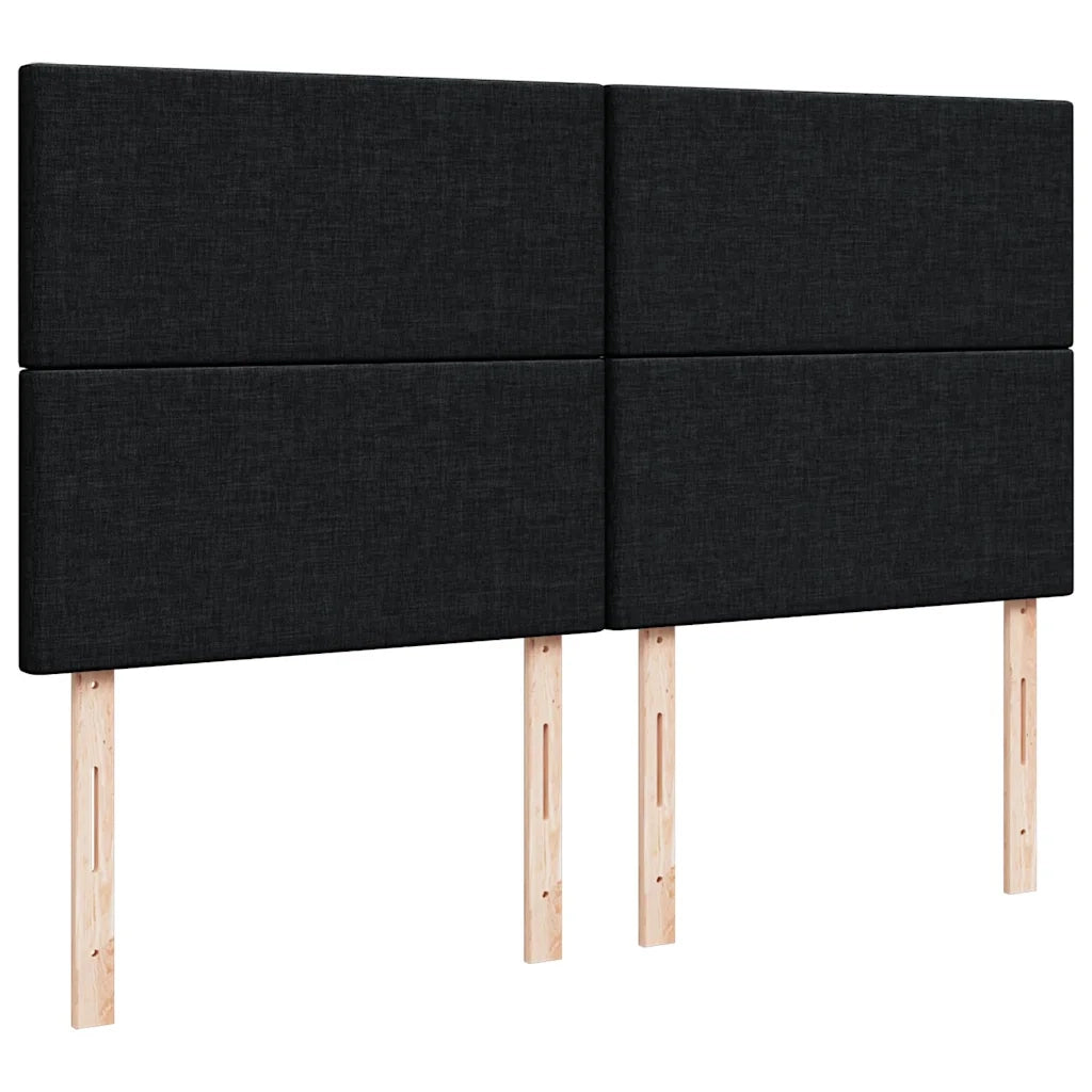 Struttura Letto Pouf con Materasso Nero 180x200 cm in Tessuto 3313943